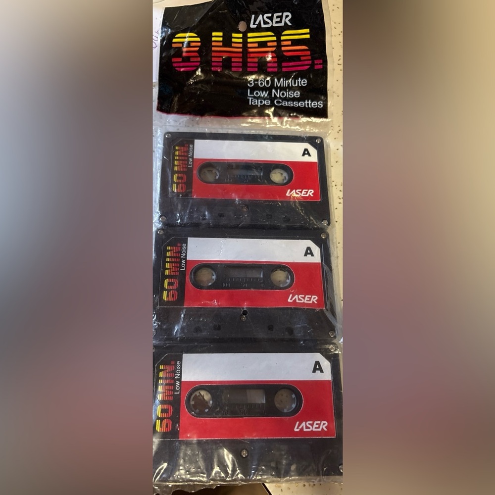 Audio Cassette Tapes - Black and Red